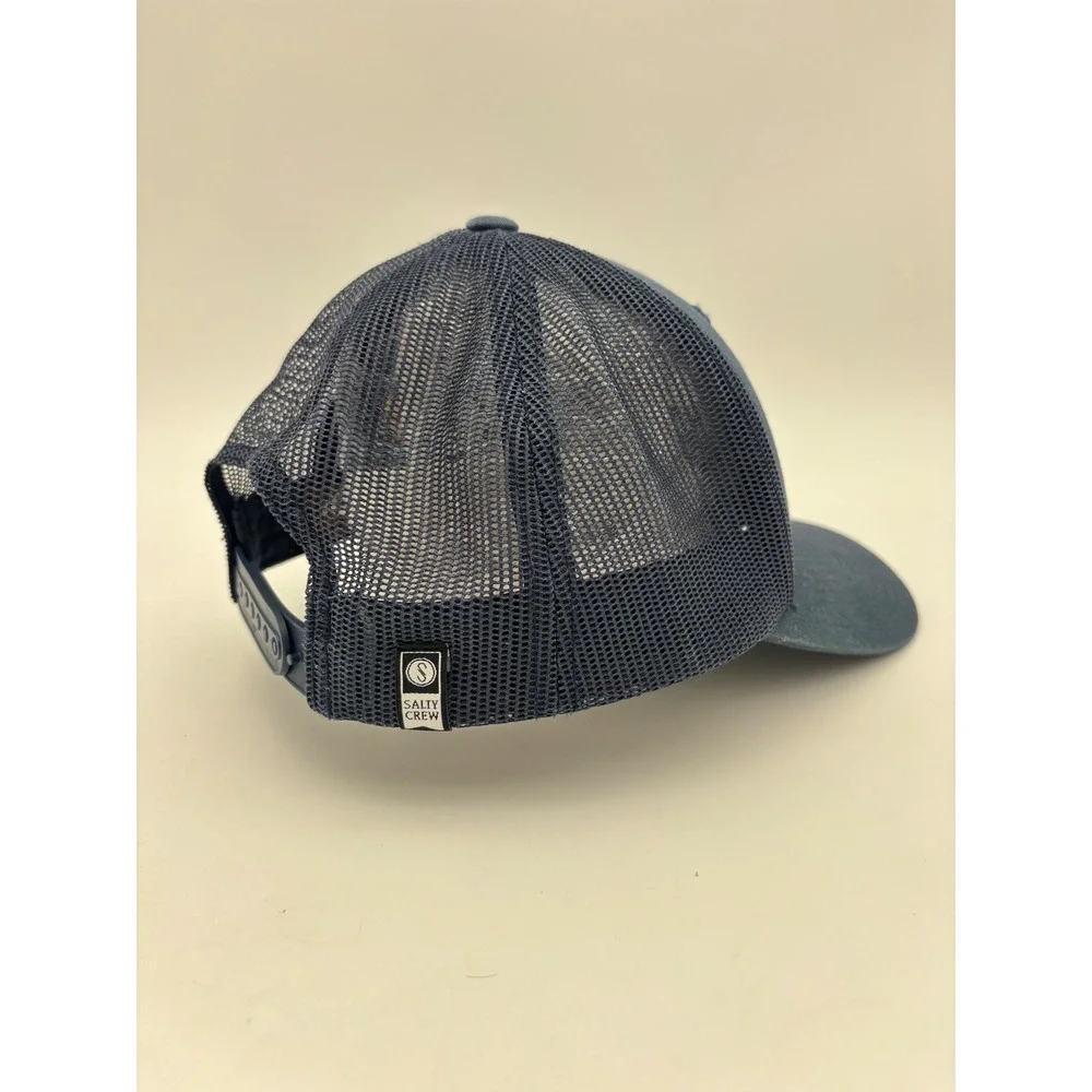 SALTY CREW Blue Trucker Hat Octopus Patch Cap Snapback Ink Slinger Navy Mesh Men